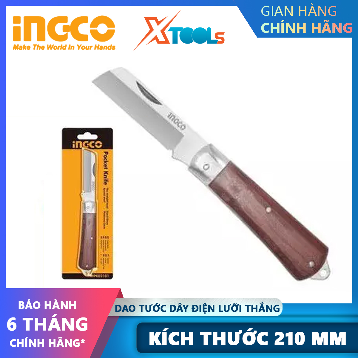 Ingco hpk82001 wire stripping knife straight blade wire cutting knife 210mm width special steel 2.5mm xtools