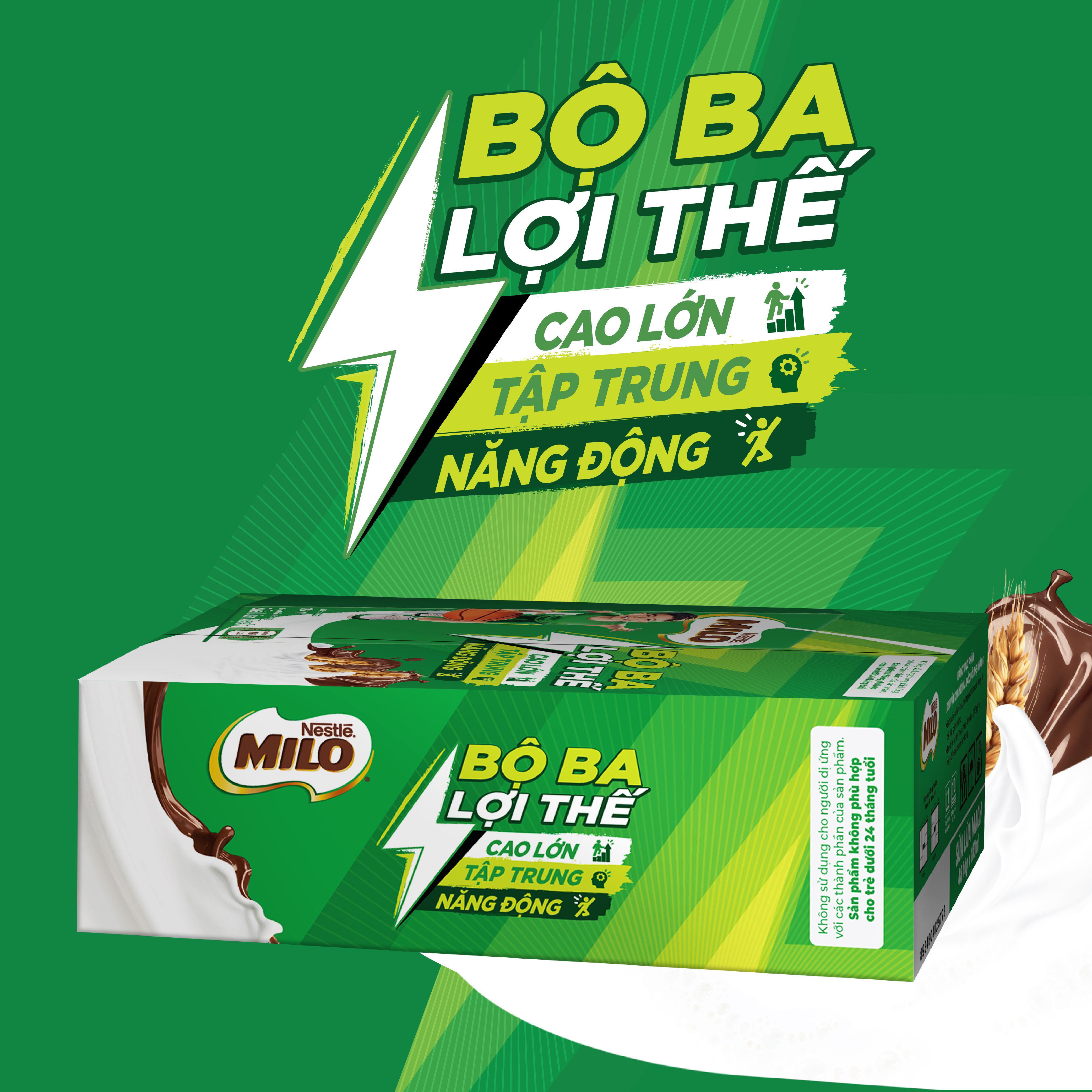 [FREESHIP TOÀN QUỐC] [Phiên bản ống hút 4 chiều] Thùng 48 Hộp Sữa lúa mạch Nestlé® MILO® 180ml