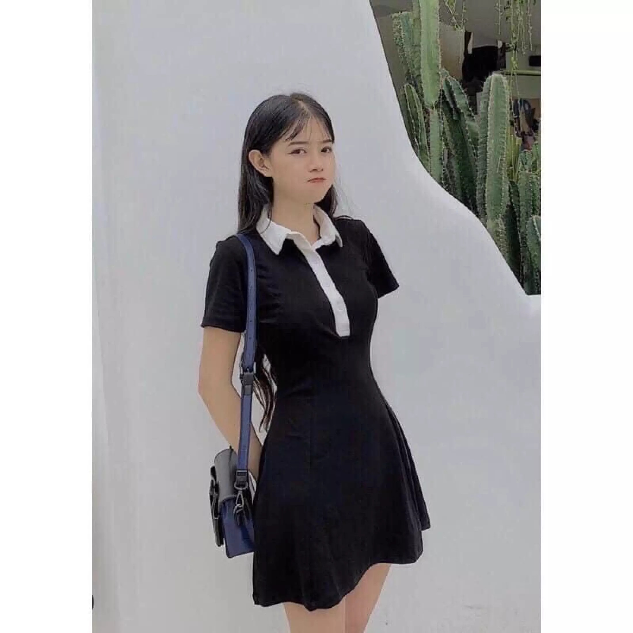 (SALE SẬP SÀN)ĐẦM POLO PHỐI CỔ TRẮNG NĂNG ĐỘNG