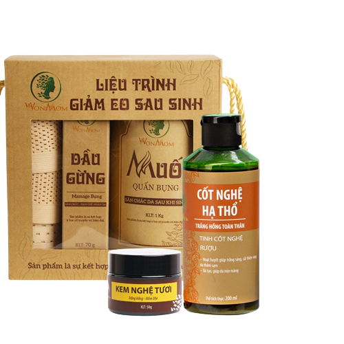 Bộ ở cữ căn bản Wonmom (1 Liệu trình giảm eo + 1 Cốt nghệ + 1 Kem nghệ tươi)