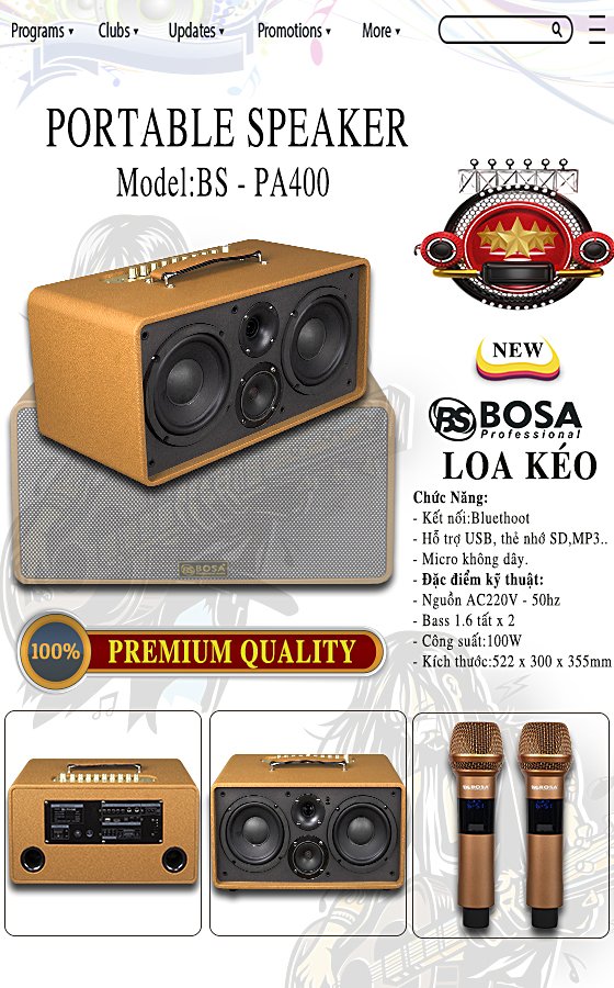 LOA KÉO KARAOKE BOSA PA400 VÀNG