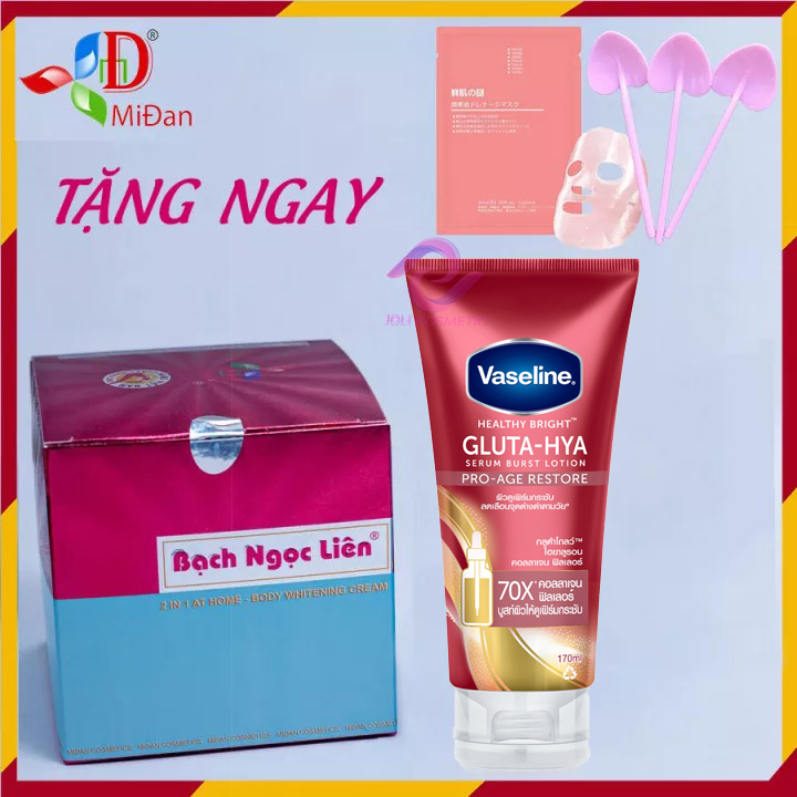 Kem body bạch ngọc liên - combo 2 bạch ngọc liên và vaseline đỏ 70x thái lan