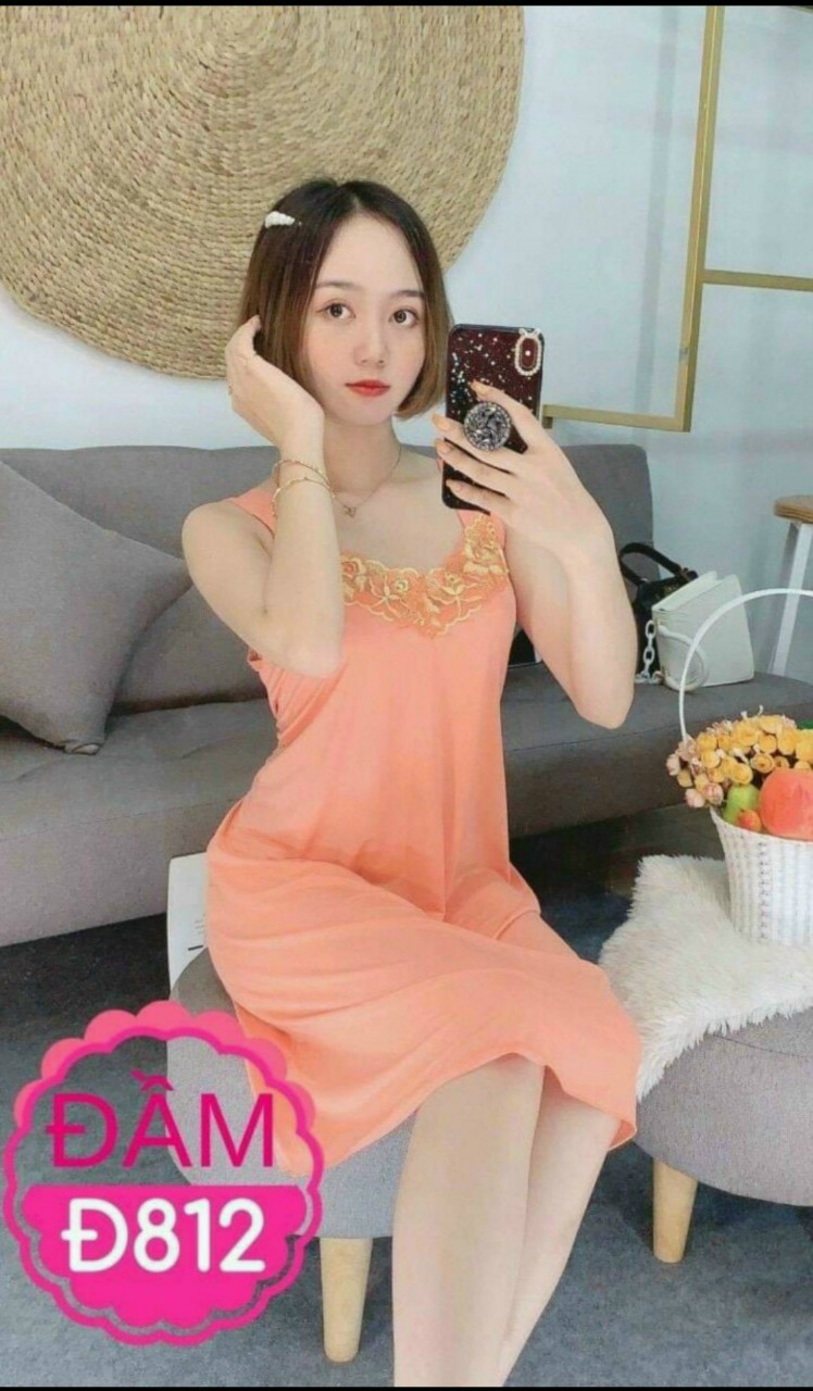 [HCM]Đầm ngủ 2 dây thun lạnh mặc mát  Anh Phúc