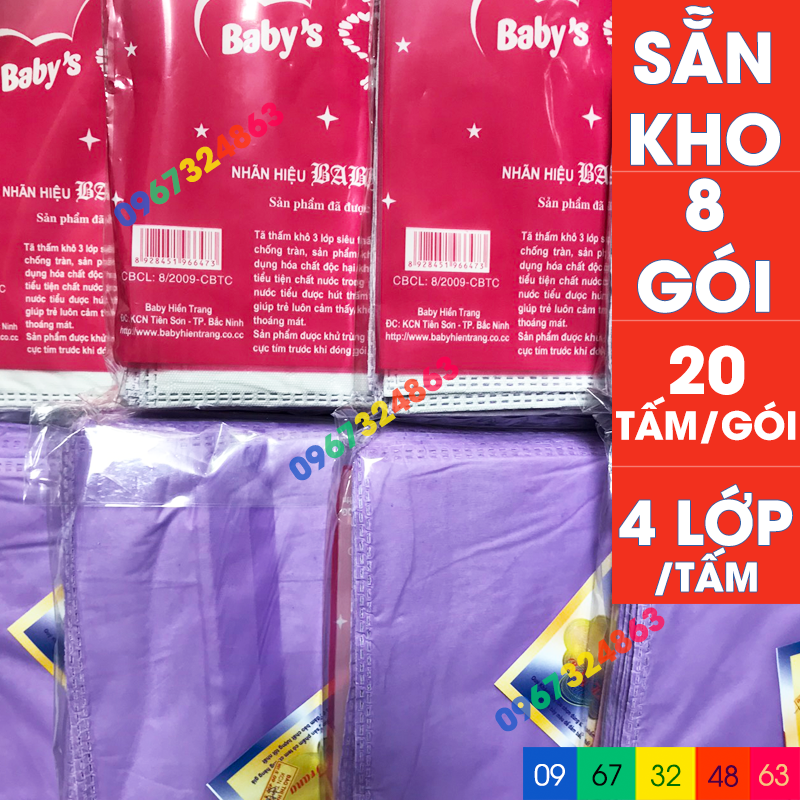 Bộ miếng lót phân su BABY HIỀN TRANG 4 lớp 8 gói