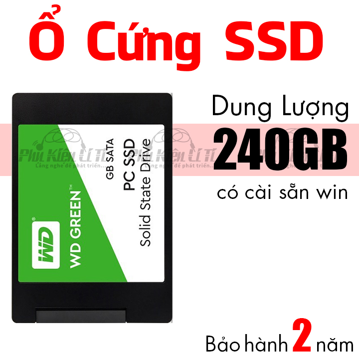 [HCM]Ổ cứng máy tính SSD 240GB WD GREEN Cài sẵn hệ điều hành Bảo Hành 2 Năm