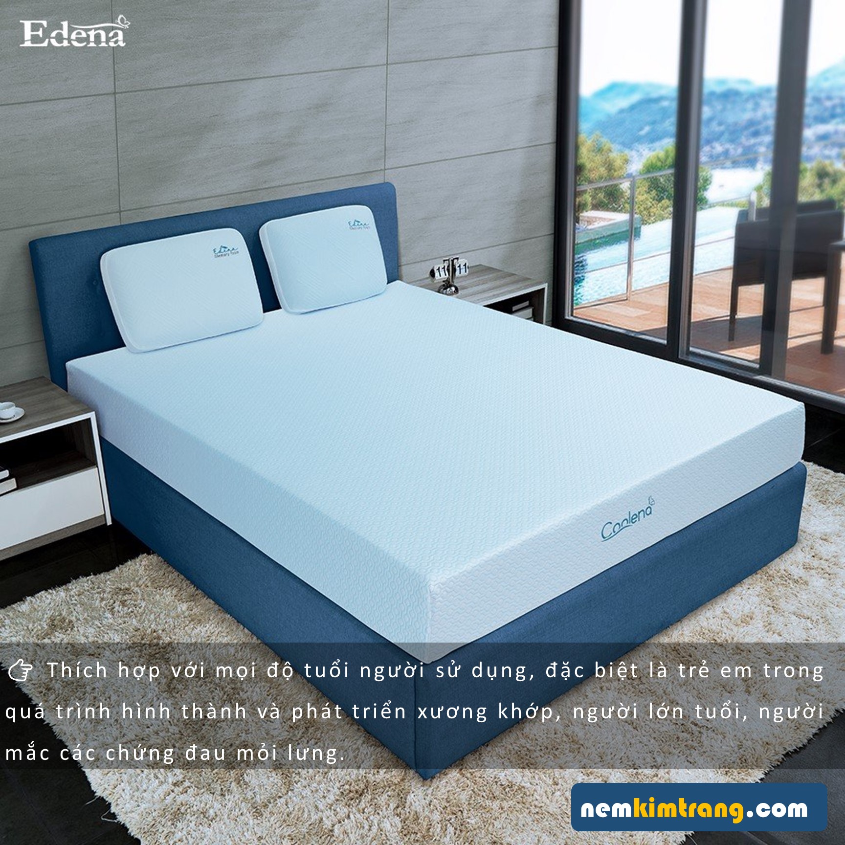 Nệm Cool Foam Edena - CHÍNH HÃNG, CAO CẤP