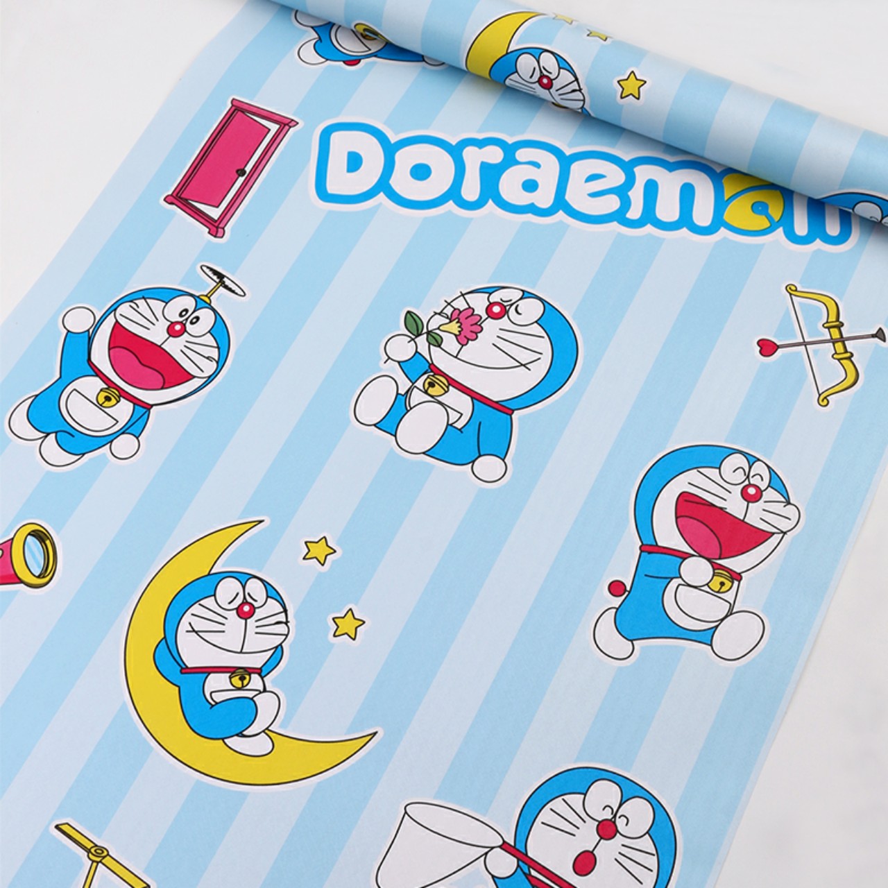 Combo 10m giấy dán tường hoạt hình doraemon có keo sẵn - cuộn 10m x khổ 45cm