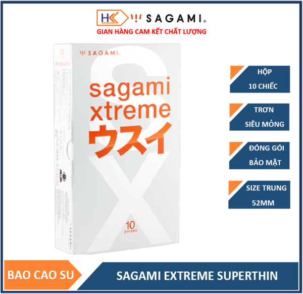 Bao cao su siêu mỏng cao cấp Sagami Xtreme Super Thin 10 bao nhập khẩu