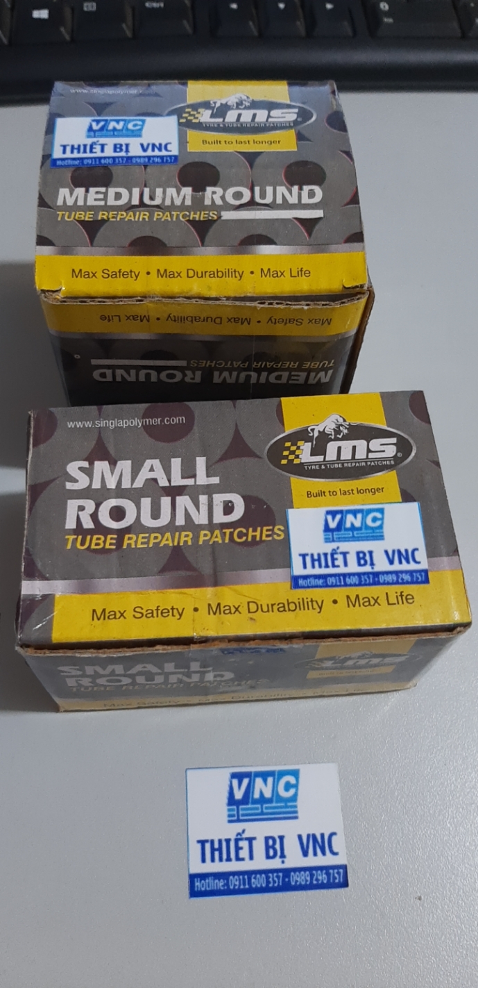 Combo 2 hộp miếng vá săm lốp LMS Ấn Độ TC45 (45mm), TC60 (60mm)