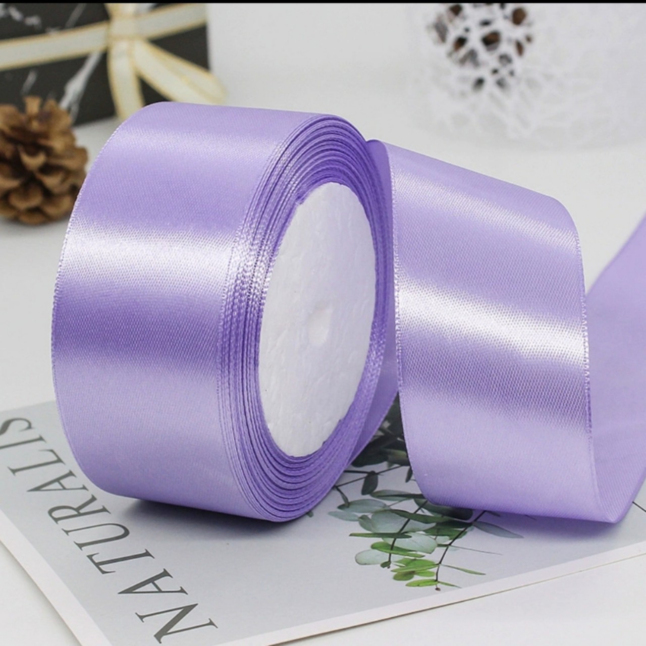 (lố 5 cuộn) Ruy băng Vải lụa stain ♤ bản rộng 4cm♡