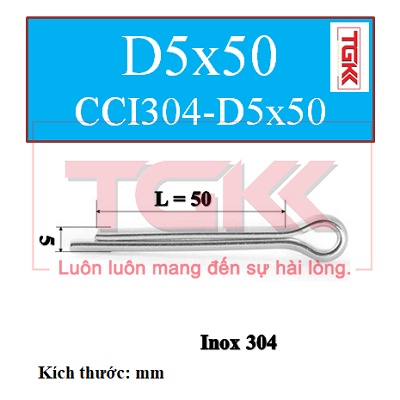 Chốt chẻ inox 304 d5