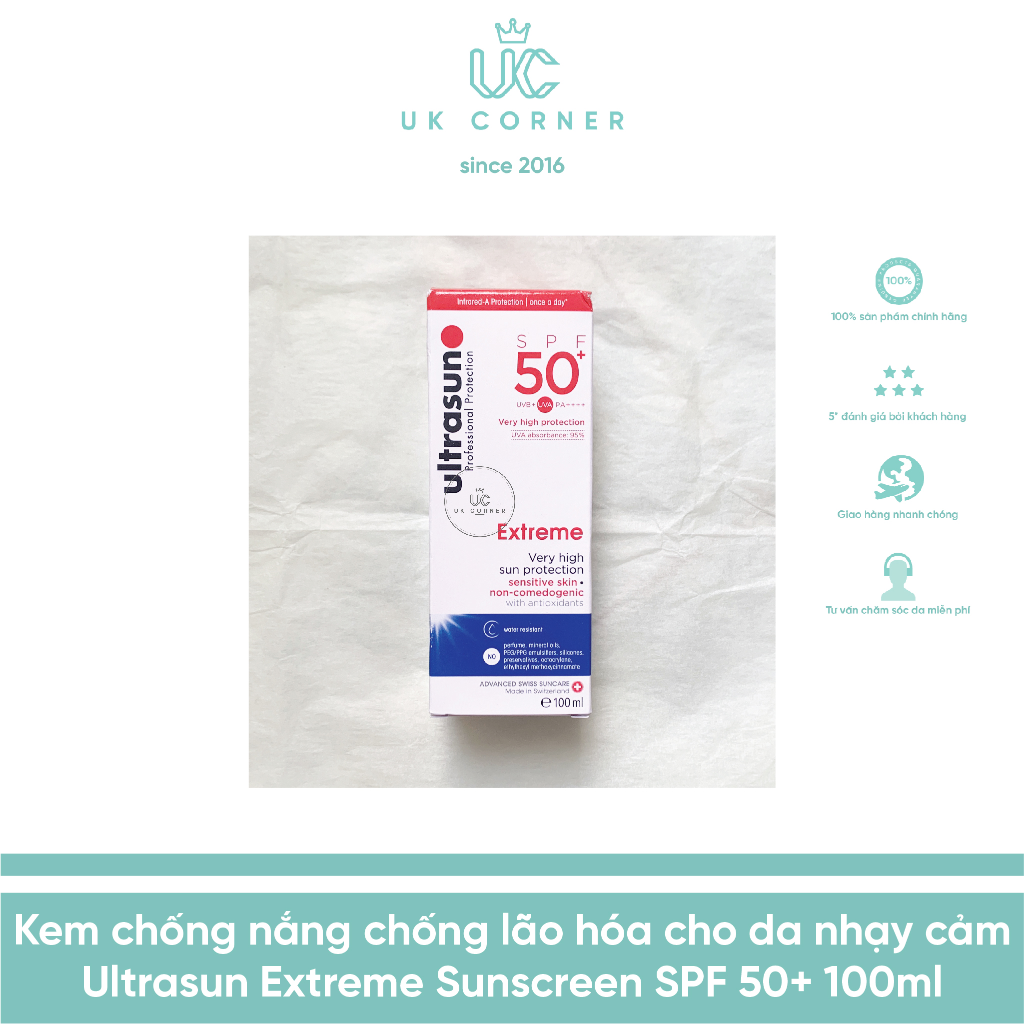Kem chống nắng chống lão hóa cho da nhạy cảm Ultrasun Extreme Sunscreen SPF 50+ 100ml