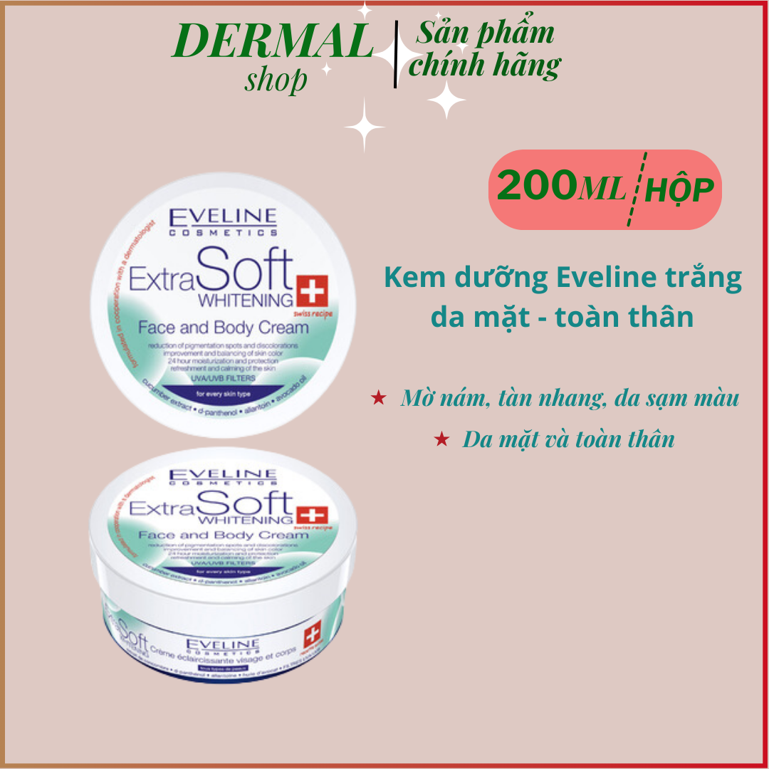 Kem dưỡng Eveline Extra Soft trắng da mặt - toàn thân 175ML