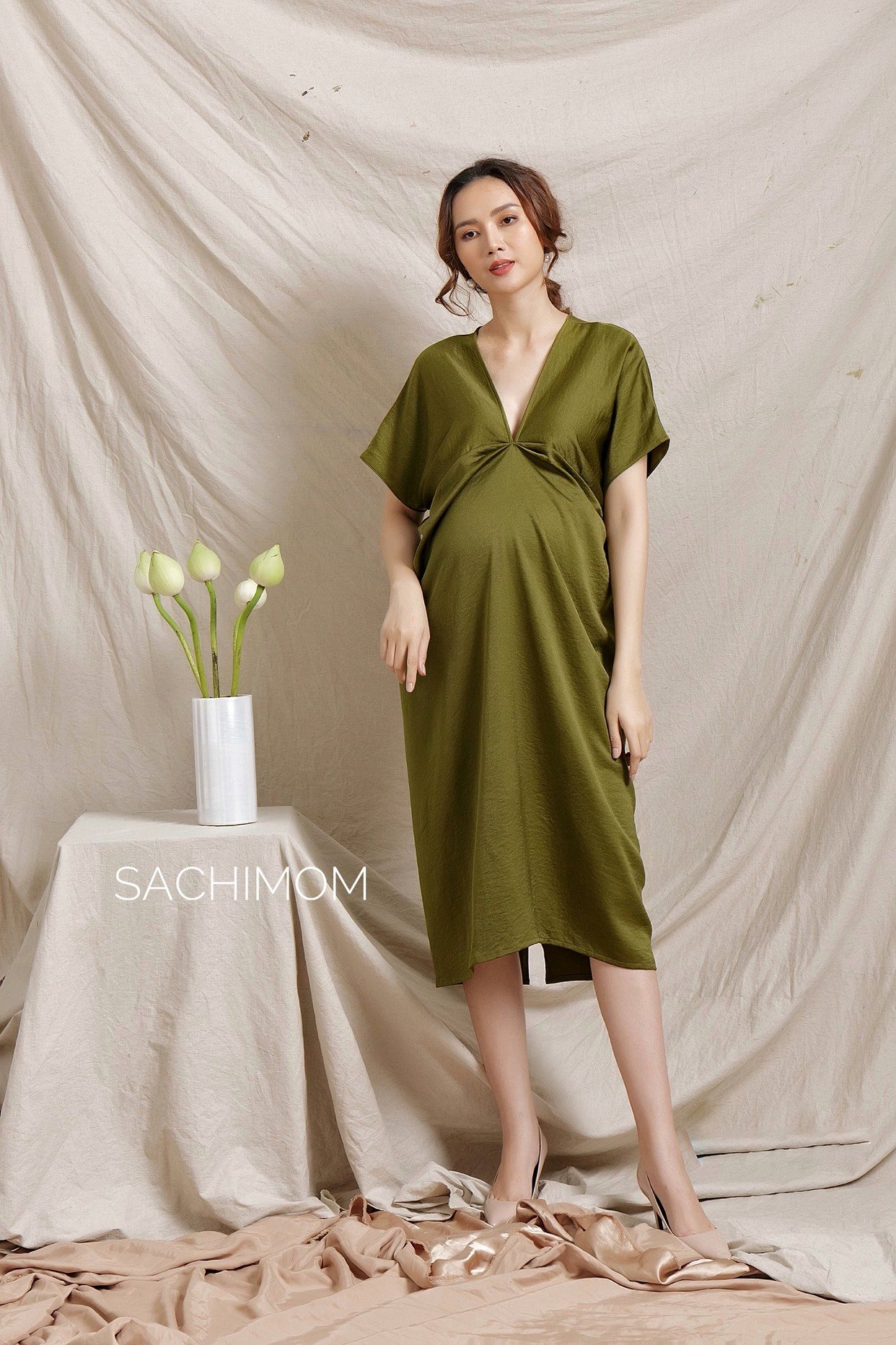 Đầm Bầu SACHIMOM - Váy Lụa Bầu LILY DRESS