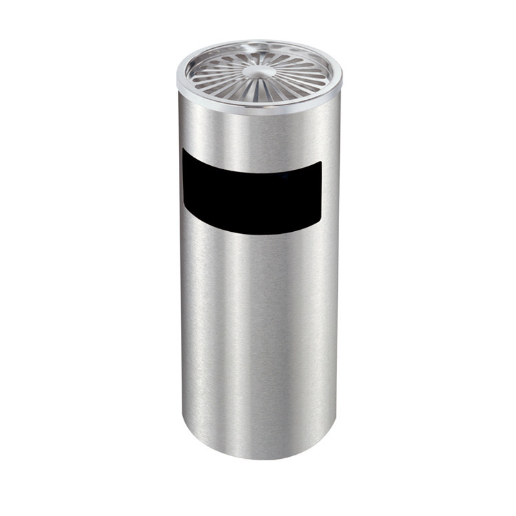 Thùng rác inox 12l có gạt tàn/indoor trasbin/ 室内垃圾桶/ hpb-40s/40b