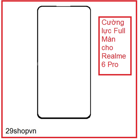 Kính cường lực Realme 6 Pro (Full Màn, Full Keo)