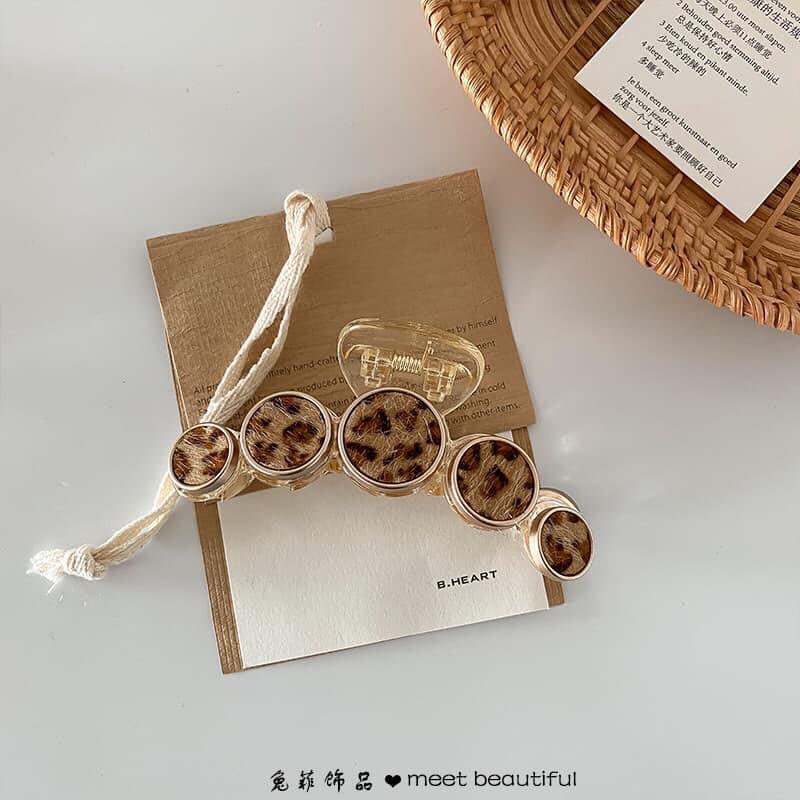 [HCM]Kẹp tóc nhựa phối họa tiết da beo