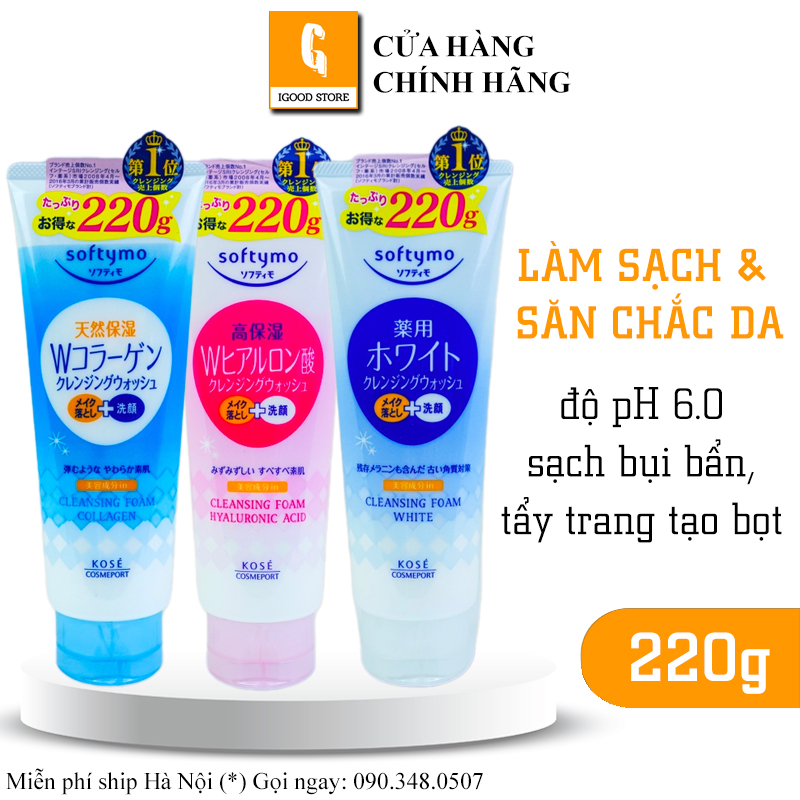 Sữa rửa mặt Kose Softymo Nhật Bản 220g