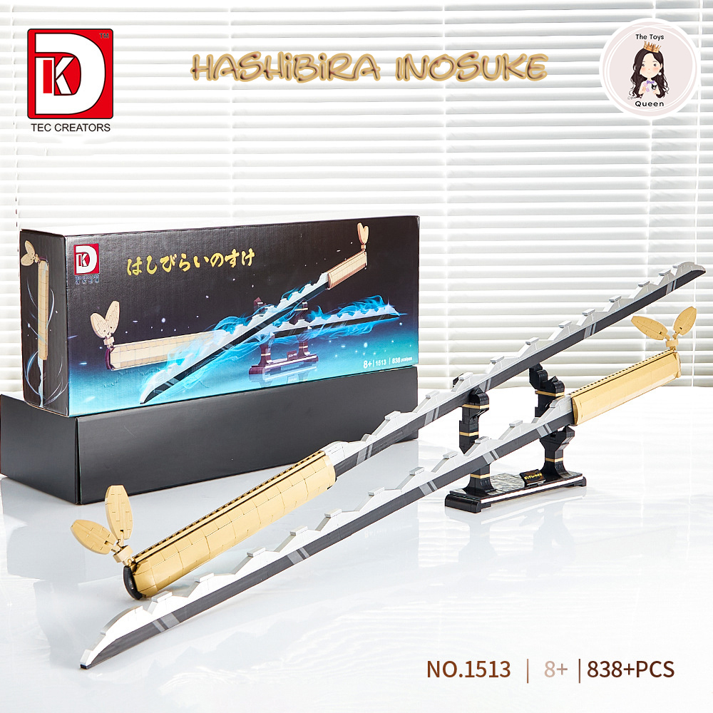 Đồ chơi lắp ráp kiểu lego mô hình song kiếm lưỡi cưa của hashibira inosuke trong kimetsu no yaiba dk 1513 demon slayer