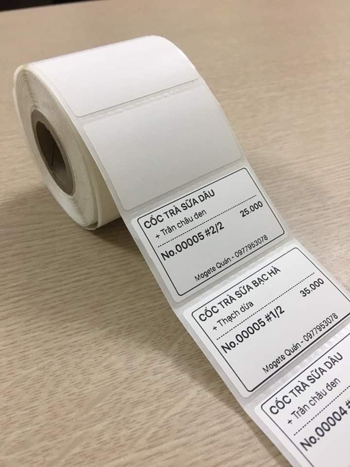 Cuộn Giấy in tem Trà Sữa 50x30 mm - 5 cuộn