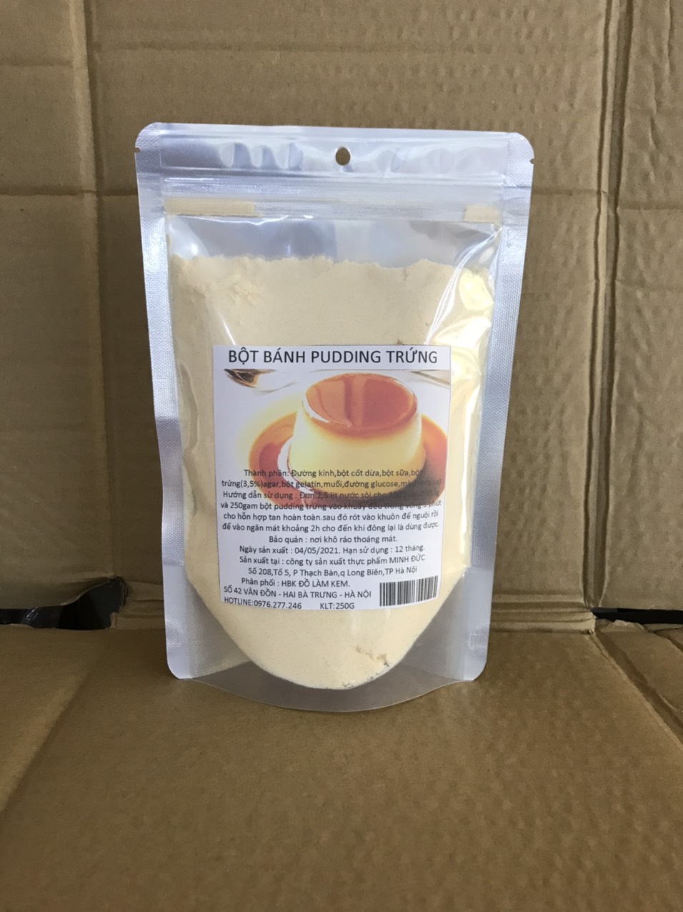 BỘT LÀM BÁNH PUDDING,FLAN ,CARAMEL VỊ TRỨNG GÓI 250G