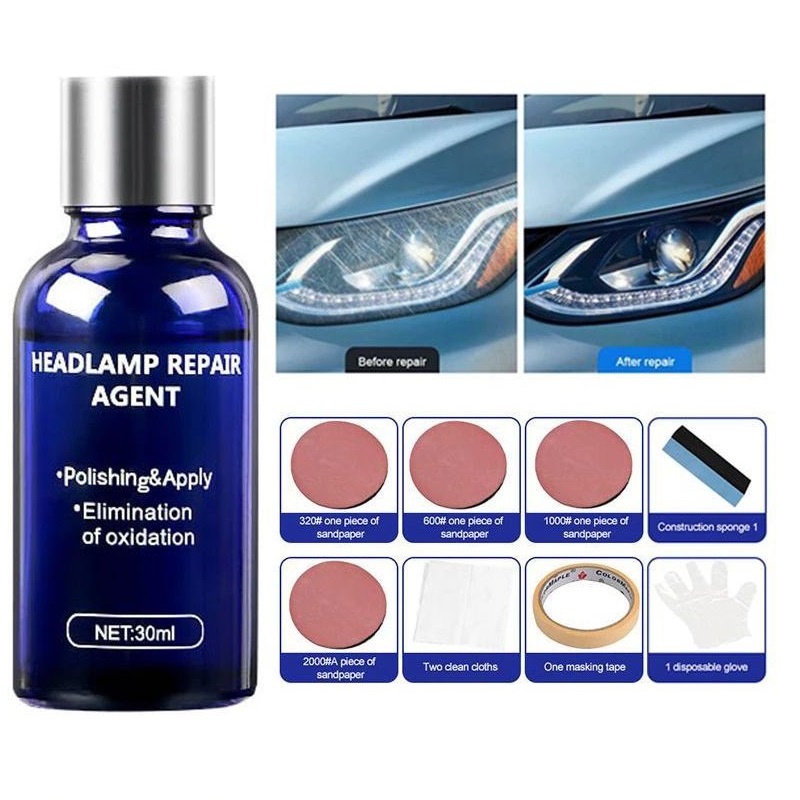Bộ dung dịch phục hồi làm sáng bóng đèn pha xe ô tô 30ML Car Headlight Refurbishment