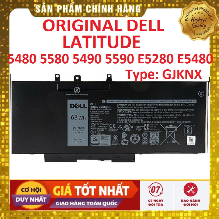 Pin(battery)Original DELL LATITUDE 5480 5490 (GJKNX) - PIN ZIN BẢO HÀNH 6 THÁNG LỖI ĐỔI MỚI **CÓ VIDEO THỰC TẾ **