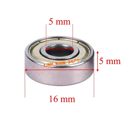 CẶP VÒNG BI TRỤC 5MM R-1650HH