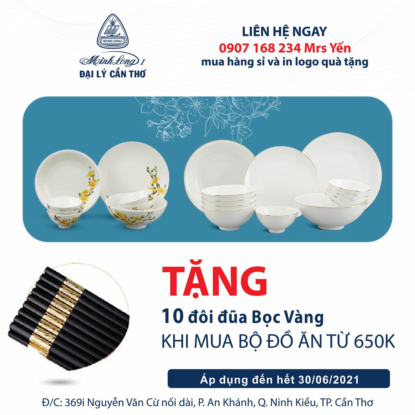 [QUÀ TẶNG KHÔNG BÁN] Bộ 10 Đôi Đũa hợp kim bọc vàng - Hàn Quốc