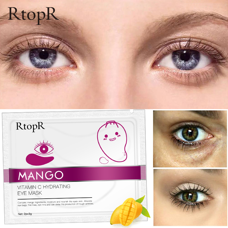 RtopR Xoài Vitamin C dưỡng ẩm chống lão hóa da mắt Serum miếng dán mắt Vàng chăm sóc loại bỏ nếp nhăn quầng thâm Vitamin C Hydrating Eye Patch giá rẻ