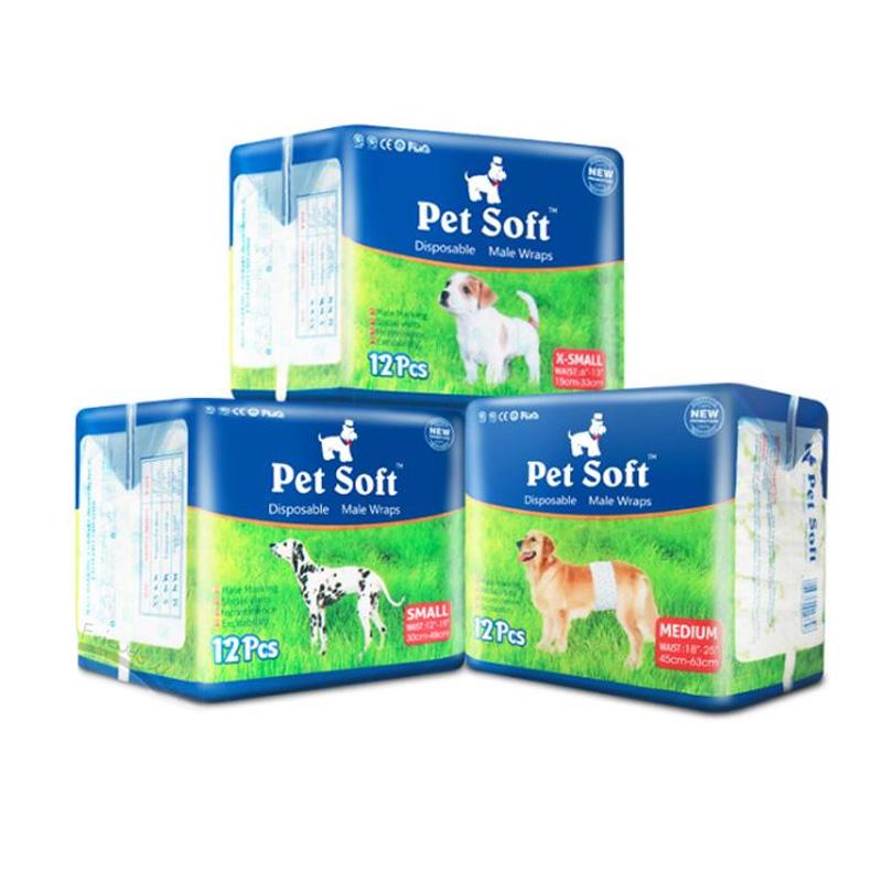 Bỉm vệ sinh cho chó đực Pet Soft Size M - 1 Bịch 12 Chiếc