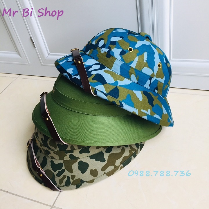 Mũ Cối Xanh Bộ Đội cốt phíp lòng vàng