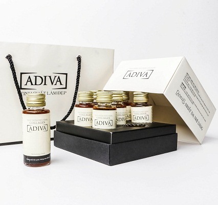 Hộp 14 lọ Collagen Adiva dạng nước chống khô sạm da, ngăn ngừa nếp nhăn hiệu quả