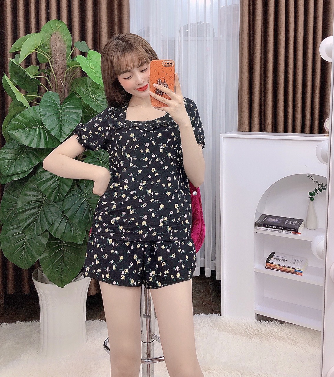 Set đùi lụa hàn trẻ trung (freesize dưới 58kg)