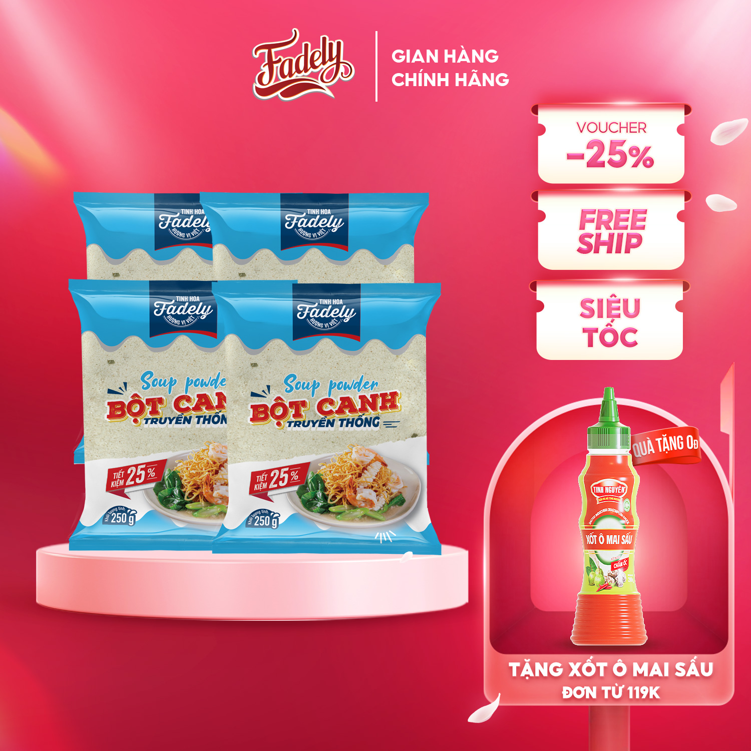 Combo of 4 Packs of Fadely Soup Powder (250Gx4Packs)