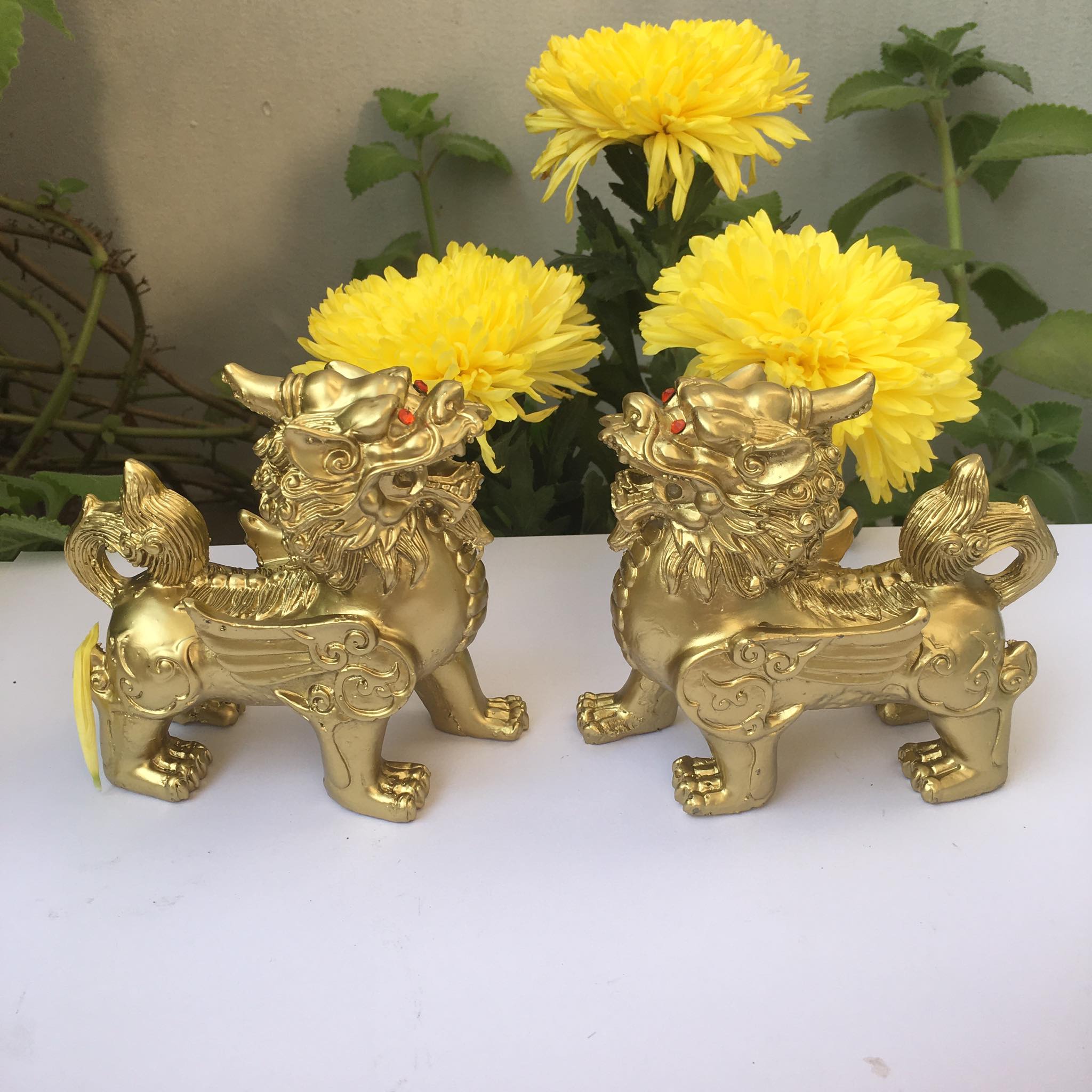 [HCM]Cặp tượng tỳ hưu sơn màu đồng