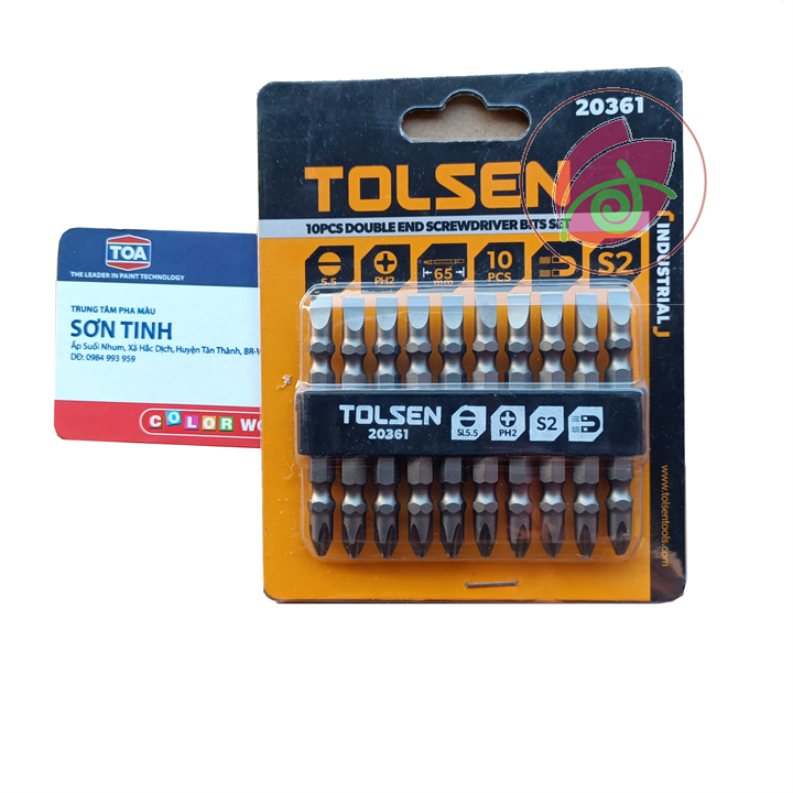 Mũi vít 2 đầu (+ -) có từ tính bake dẹp Tolsen 20361