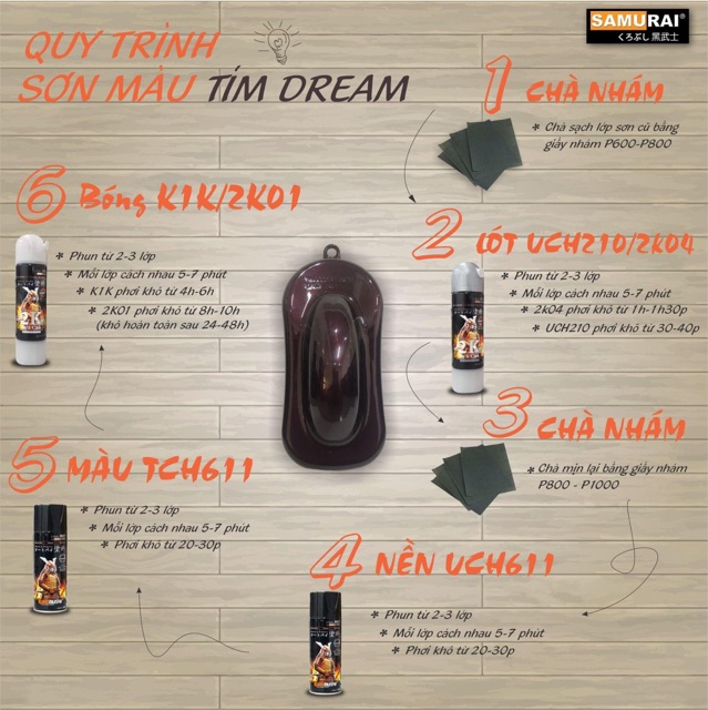 CHAI SƠN SAMURAI MÀU TÍM XE DREAM TCH611