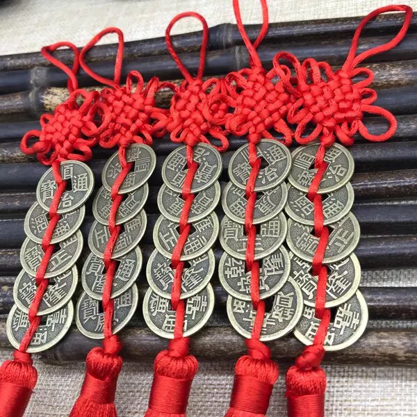 Dây Ngũ Đế - Dây 5 xu may mắn treo xe