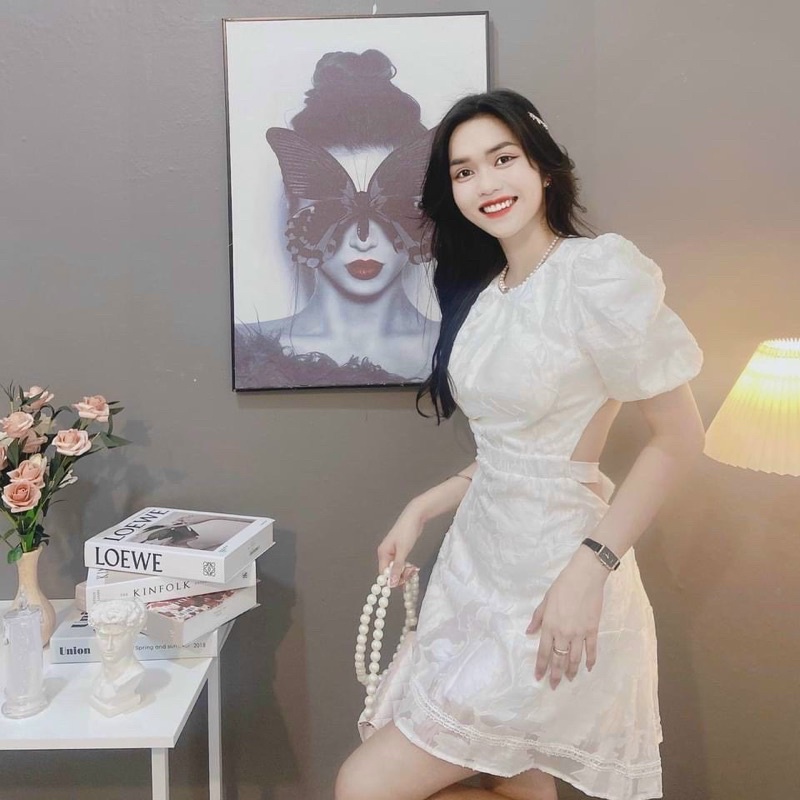 ️️️ĐẦM HOA NỔI THẮT NƠ LƯNG