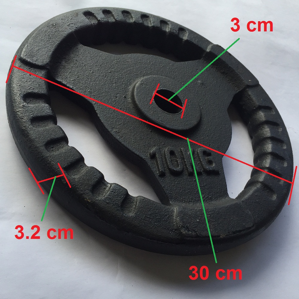 >> SO SÁNH GIÁ GIÀN TẠ ĐA NĂNG 3 VỊ TRÍ KZ-83 - TẶNG ĐÔI GĂNG TAY BOXING VÀ CON LĂN TẬP CƠ BỤNG | Shopee Lazada Sendo Tiki | Nên mua ở đâu rẻ nhất 243 Bánh tạ gang 10kg có phi là 3 cm phù hợp để lắp vào đòn tạ tay, đòn tạ đẩy, lắp vào ghế tạ đa năng tập tay, vai, ngực cho nam và nữ. 1 miếng tạ tròn 3 lỗ, tạ 10kg, tạ autowin