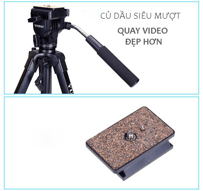 Chân máy ảnh tripod YUNTENG VCT–691 (tặng kẹp điện thoại)