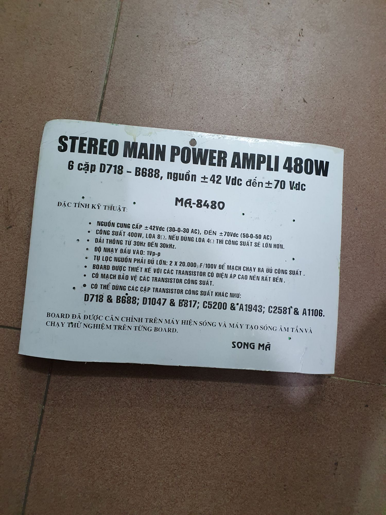 mạch công suất âm ly 12 sò 480w