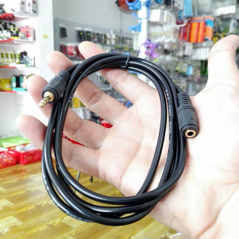 Dây loa nối dài 1.5m, 3m, 5m, 10m - dây nối dài loa 1 đầu 3.5 một đầu lỗ cắm nối dài