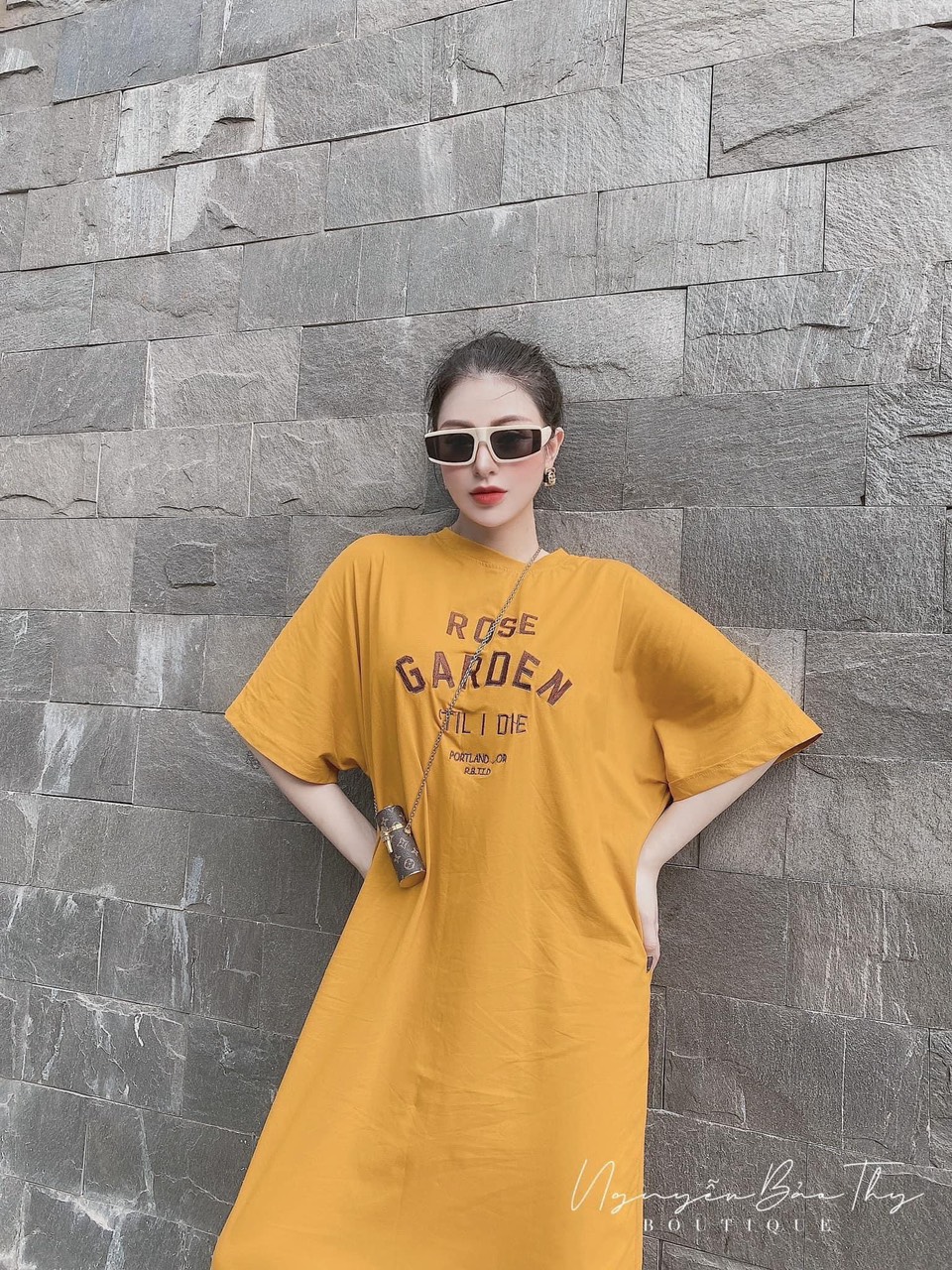Đầm thun nữ chất thun cotton - đầm thun nữ mặc nhà thoải mái - đầm thun nữ form rộng dài bầu bì mặc thoải mái thời trang thỏ tây shop94 hs002