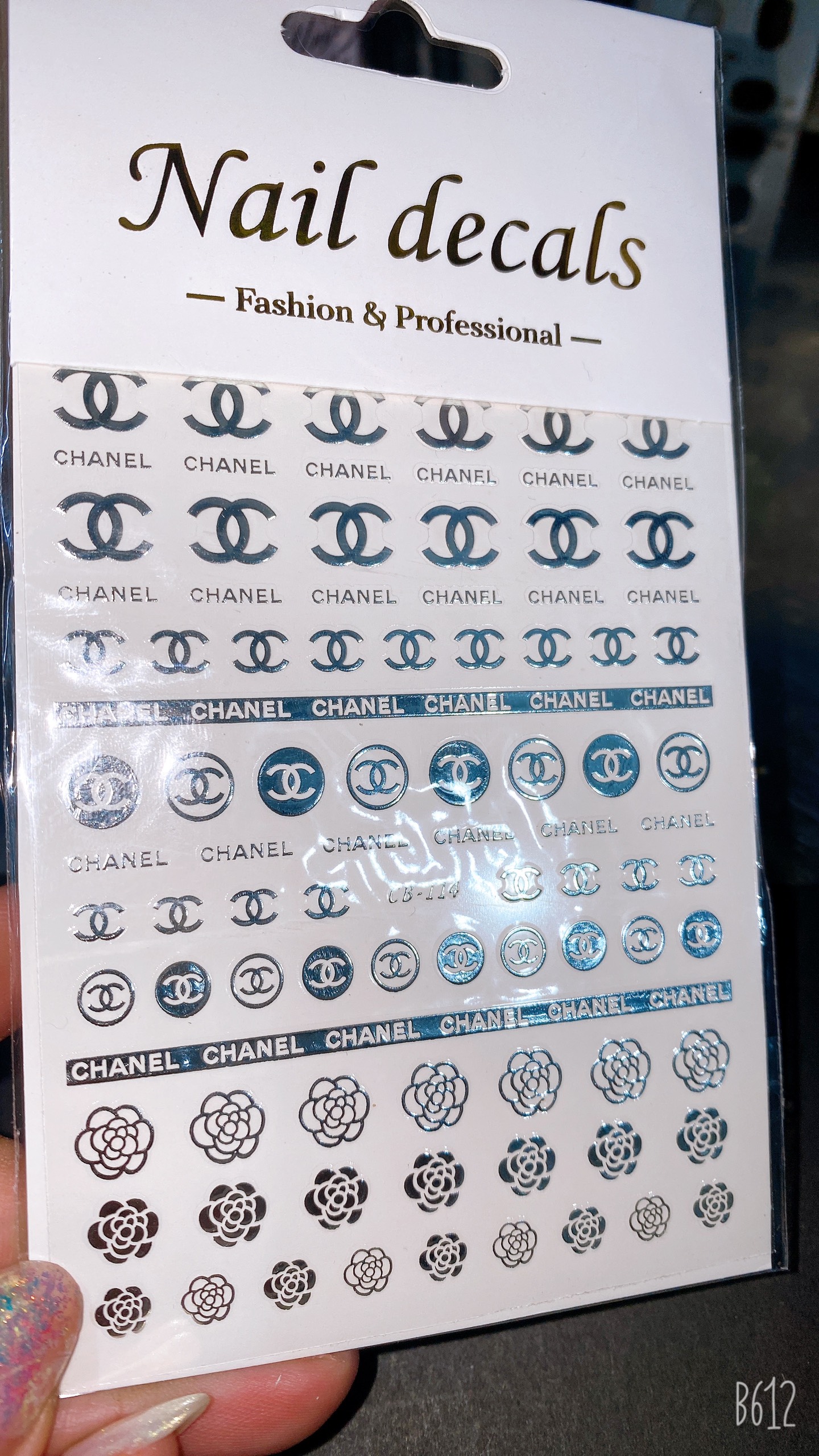 Sticker Thương Hiệu 2 ,Miếng dán móng tay 3D nail sticker