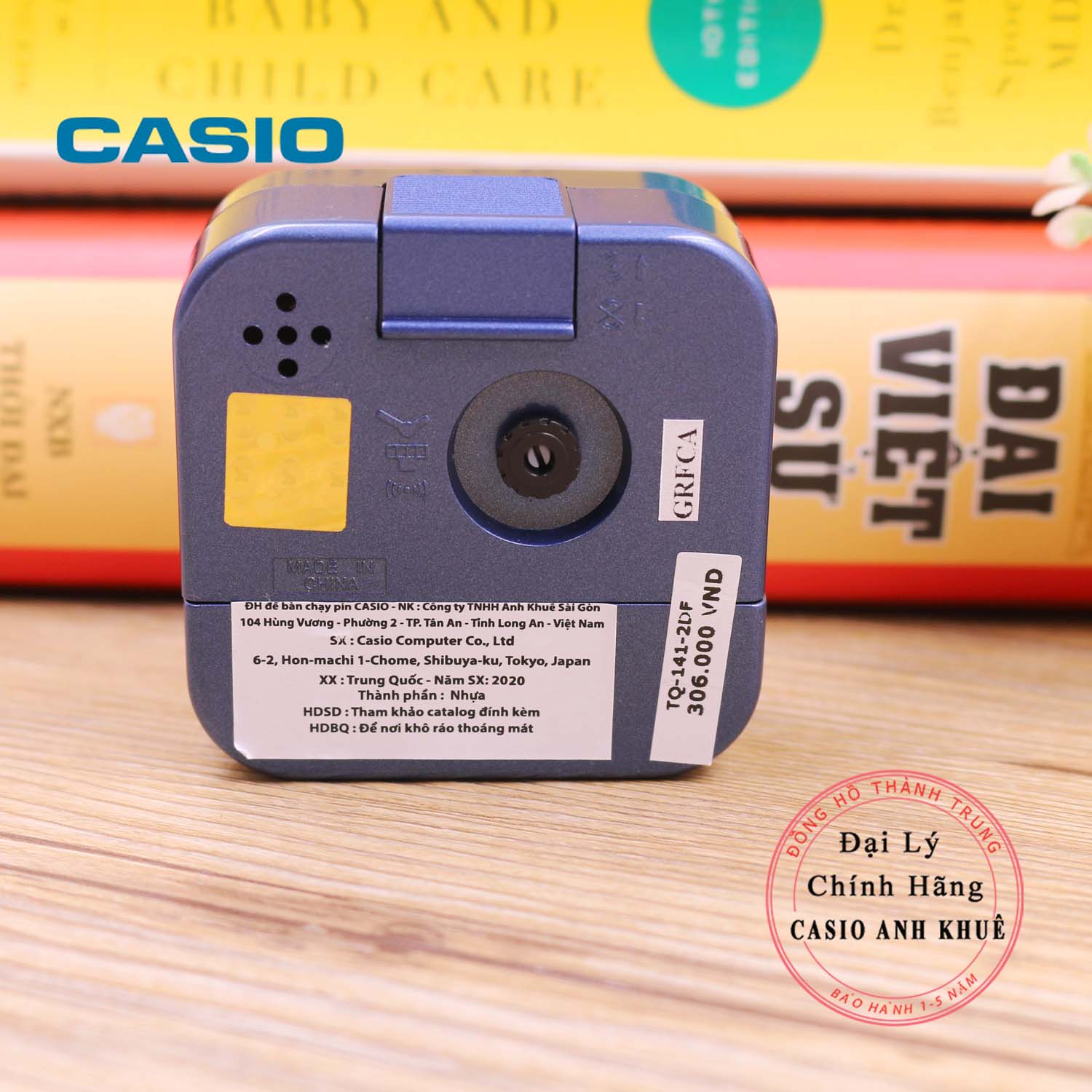 Đồng hồ để bàn Casio TQ-141-2DF có báo thức (Kích thước 6.7 x 6.4 x 3.4 cm)