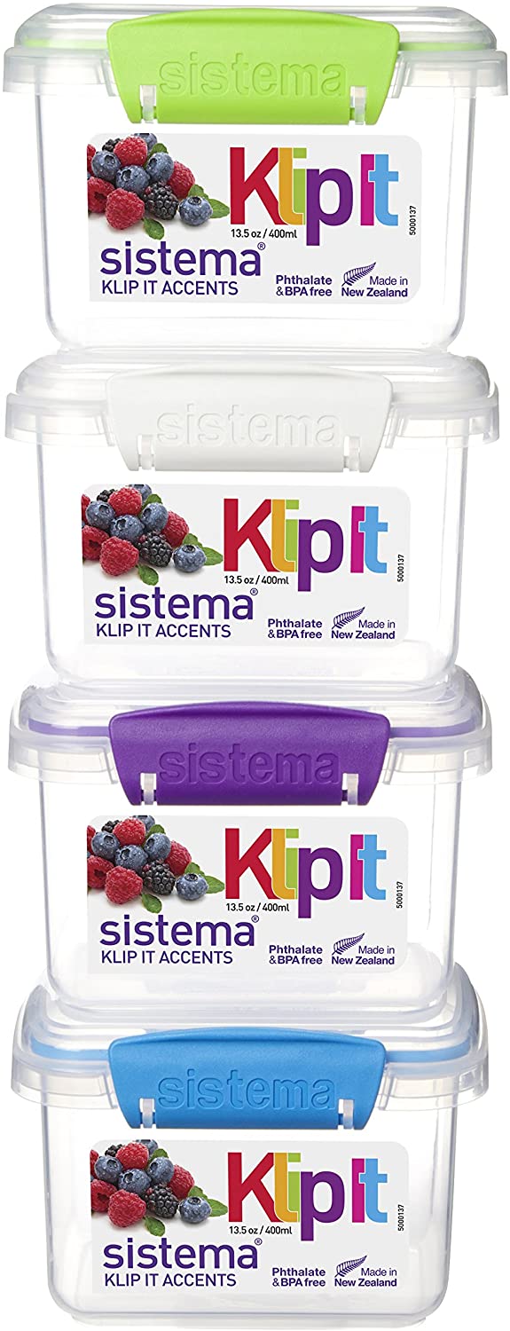 Hộp đựng thực phẩm Sistema 400ml không chứa BPA, dùng lò vi sóng, máy rửa bát, sản xuất tại New Zealand - 61540