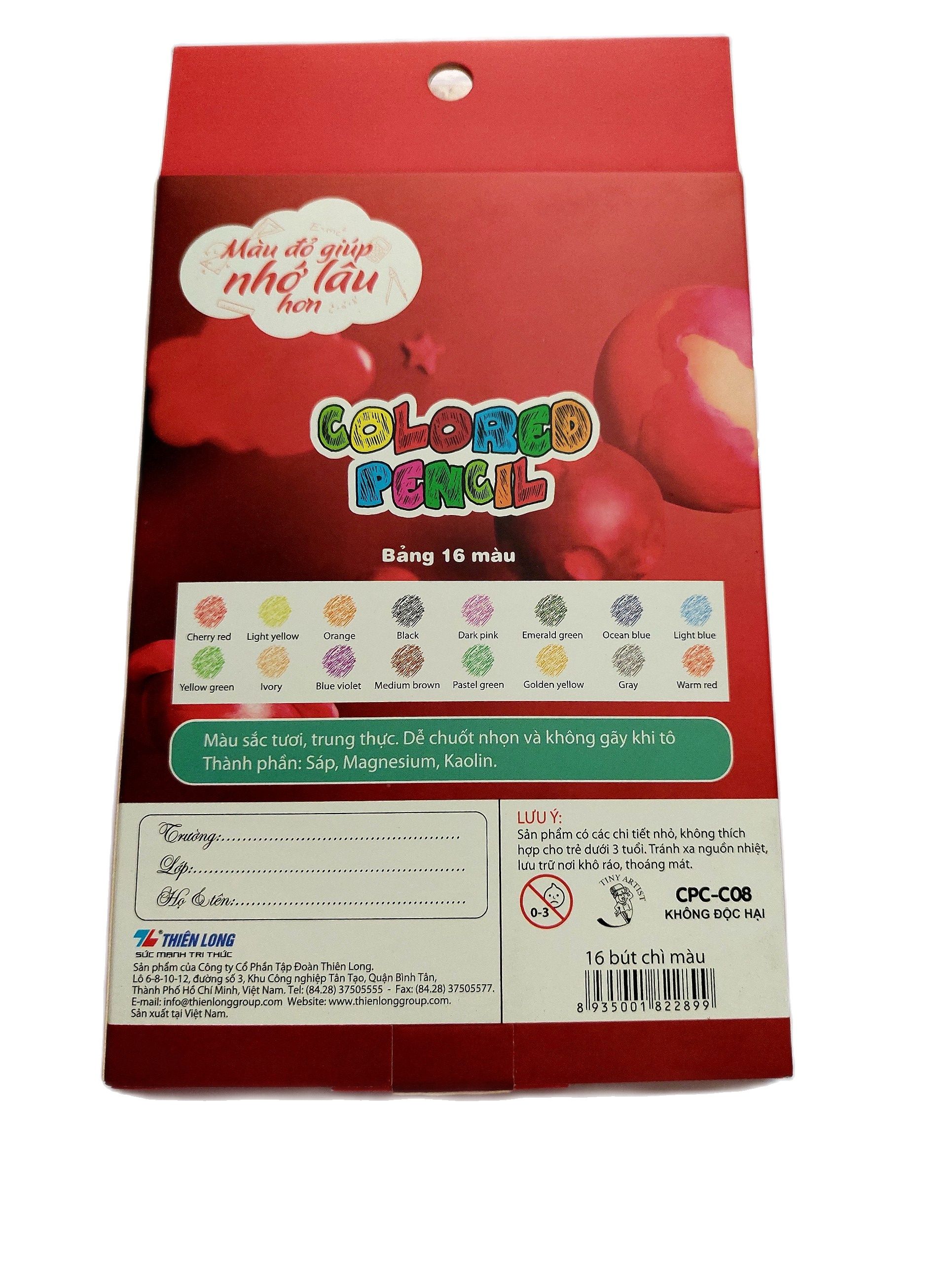 Bút Chì 16 màu Colokit Thiên Long,Học Sinh