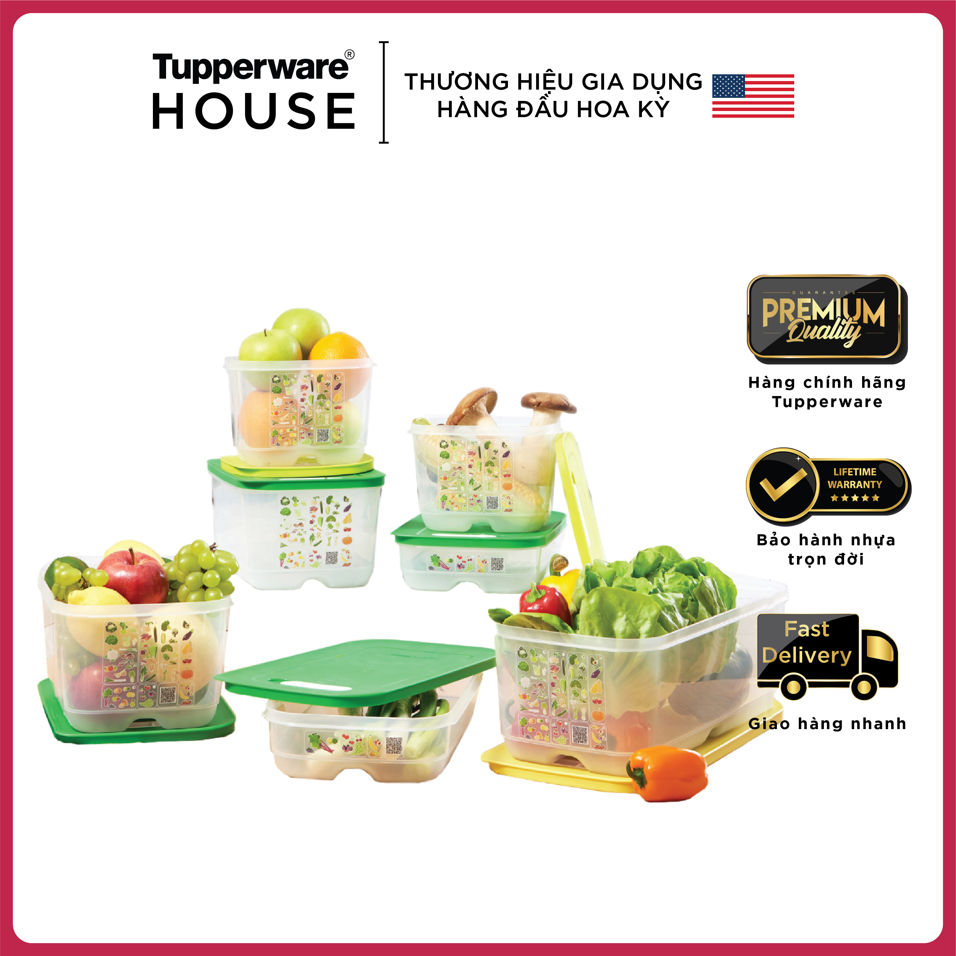 Hộp trữ mát có nút hô hấp Tupperware Ventsmart (Hộp lẻ)